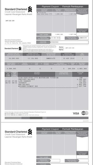 Hasil investigasi Standard Chartered thdp pembobolan KK sy di bbrp merchant online