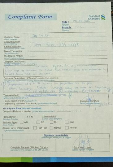 Hasil investigasi Standard Chartered thdp pembobolan KK sy di bbrp merchant online
