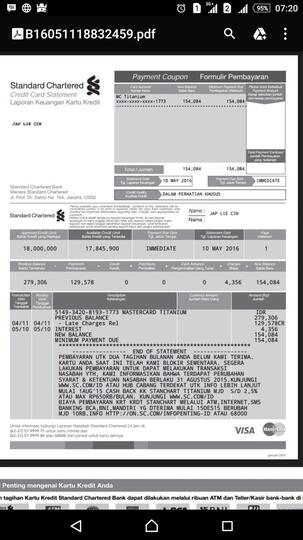 Hasil investigasi Standard Chartered thdp pembobolan KK sy di bbrp merchant online