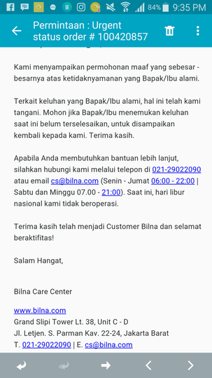 Uji kesabaran belanja di Bilna alias Orami