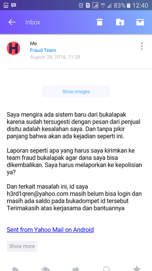 Surat terbuka untuk Bukalapak terkait penahanan dana saya sebagai korban