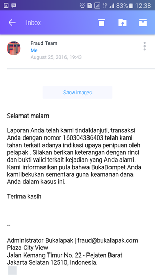 Surat terbuka untuk Bukalapak terkait penahanan dana saya sebagai korban