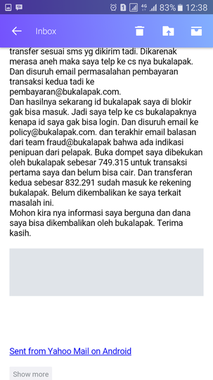 Surat terbuka untuk Bukalapak terkait penahanan dana saya sebagai korban