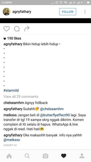Surat Terbuka Untuk instagram butterflyeffect90 online shop penipu