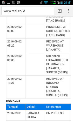 JNE...Paket saya ada dimana sekarang, status tdk jelas