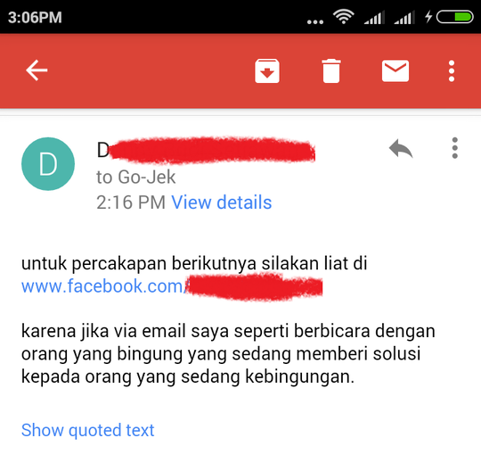 Pengalaman Saya dengan Gopay dari Gojek (Pindahan dari Lounge)
