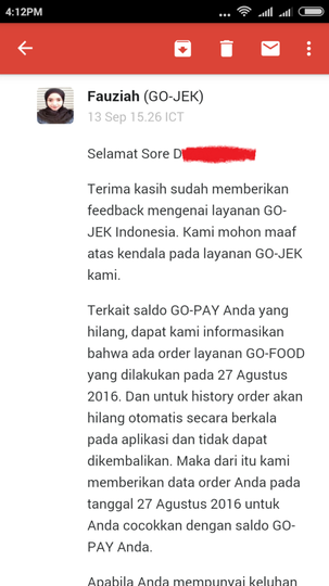 Pengalaman Saya dengan Gopay dari Gojek (Pindahan dari Lounge)