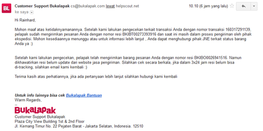 Kebijakan bukalapak yang merugikan Buyer.