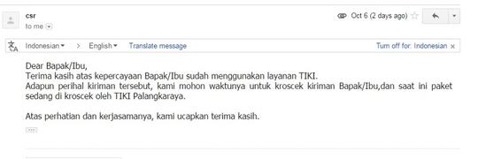 TIKI bukanlah TITIPAN KILAT tapi TIDAK KILAT