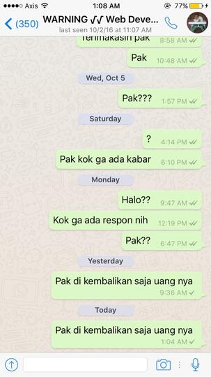 Aditya Maulana Sutrisno - Tolong kembalikan uang saya kalau anda punya etikad baik