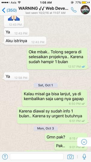 Aditya Maulana Sutrisno - Tolong kembalikan uang saya kalau anda punya etikad baik