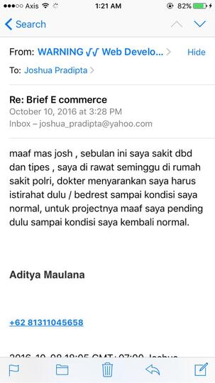 Aditya Maulana Sutrisno - Tolong kembalikan uang saya kalau anda punya etikad baik