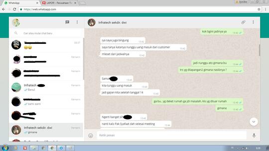 PT Infratech Indonesia Menahan atau tidak membayarkan Hak Karyawan alias gaji