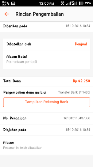Tidak Profesional, seller di Shopee membatalkan sepihak pesanan saya