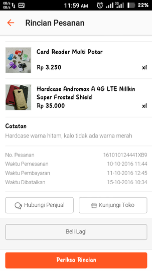 Tidak Profesional, seller di Shopee membatalkan sepihak pesanan saya