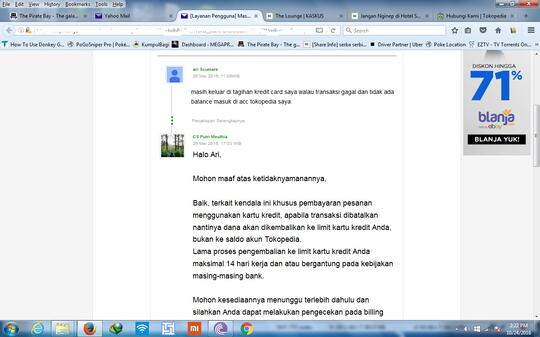 TOKOPEDIA Pengembalian LIMIT CC sangat LAMBAN bikin kesel