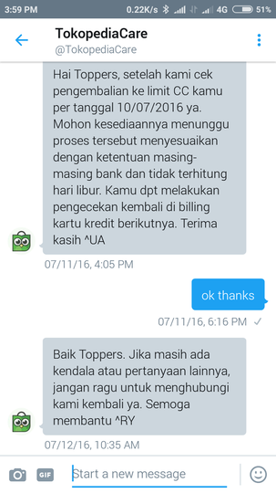 TOKOPEDIA Pengembalian LIMIT CC sangat LAMBAN bikin kesel