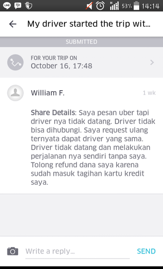 Surat Terbuka Uber (Tolong Refund Dana Saya)