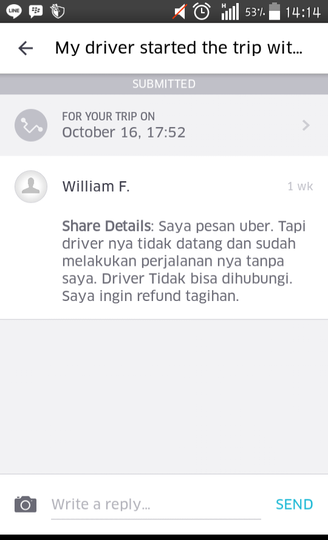 Surat Terbuka Uber (Tolong Refund Dana Saya)