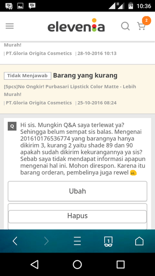 Kecewa dengan Gloria Origita Cosmetics (GOC)