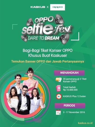 Tiket Konser OPPO SELFIE FEST Ini Khusus Buat Agan! Mau?