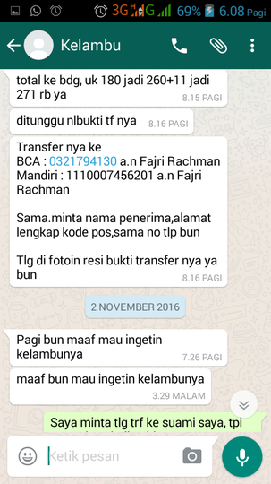 Pelayanan Sangat Mengecewakan "TRENDING OUTDOOR EQUIPMENT" (Online Shop di Facebook)