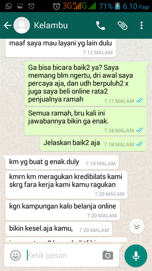 Pelayanan Sangat Mengecewakan "TRENDING OUTDOOR EQUIPMENT" (Online Shop di Facebook)