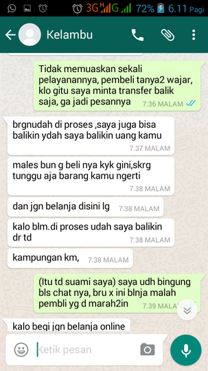 Pelayanan Sangat Mengecewakan "TRENDING OUTDOOR EQUIPMENT" (Online Shop di Facebook)