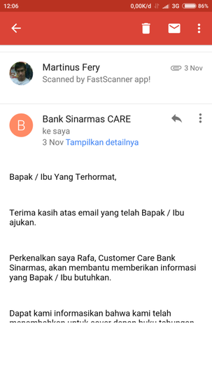 Kecewa dengan pelayanan bank sinarmas