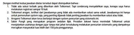 PETISI BPK. PRESIDEN JOKOWI : TELKOMSEL PUNGLI SISTEMATIS!!! MOHON DITINDAK