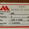 Toko acrylic lembaran Tangerang uk triplek 122x244 2mm Bening