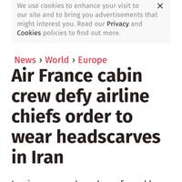 air-france-cabin-crew-defy-airline-chiefs-order-to-wear-headscarves-in-iran
