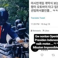 10-cuitan-kocak-warganet-korsel-soal-aksi-jokowi-di-pembukaan-ag-2018