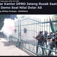 pagar-kantor-dprd-jateng-rusak-saat-ada-demo-soal-nilai-dolar-as