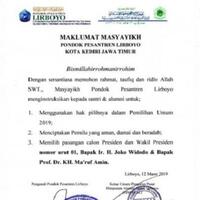 sesepuh-pondok-pesantren-lirboyo-keluarkan-maklumat-dukung-jokowi-ma-ruf-amin