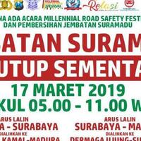 polisi-kampanye-keselamatan-berkendara-jembatan-suramadu-ditutup-sementara