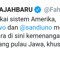 fahri-hamzah-kalau-pakai-sistem-amerika-prabowo---sandiaga-menang-mutlak