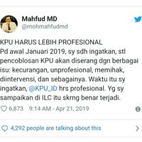 mahfud-md-singgung-kinerja-kpu-di-pemilu-2019-terkesan-kurang-profesional