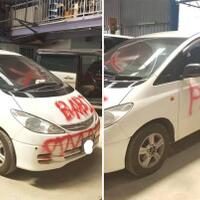 nah-kesel-quotparkir-sembaranganquot-mobil-van-ini-di-coret-coret-cat-semprot
