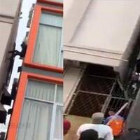 video-pria-diduga-pencuri-turun-dari-gedung-bak-spiderman-ternyata-dia-dilepaskan