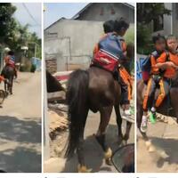 dua-bocah-ini-naik-kuda-ke-sekolah