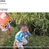 main-main-di-sawah-sampai-kepala-nyungsep-wajah-bocah-ini-bikin-ngakak