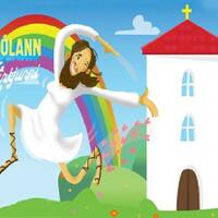 hebohgereja-islandia-tampilkan-gambar-yesus-berpayudara-di-bawah-pelangi