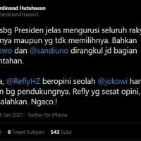 refly-harun-sebut-jokowi-presiden-bagi-pendukungnya-ferdinand-ngaco