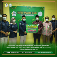 penyerahan-zakat-karyawan-bank-aceh-cabang-merdeka-lhokseumawe