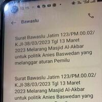 bawaslu-kirim-sms-soroti-kunjungan-anies-ke-masjid-al-akbar-surabaya