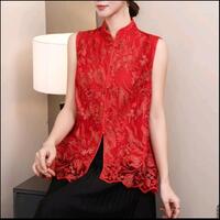 blouse-cheongsam-bordir-wanita-tanpa-lengan-elegan--jc-yunne-embroidered-lace-top