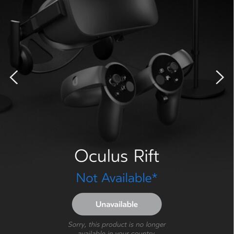 oculus rift unavailable