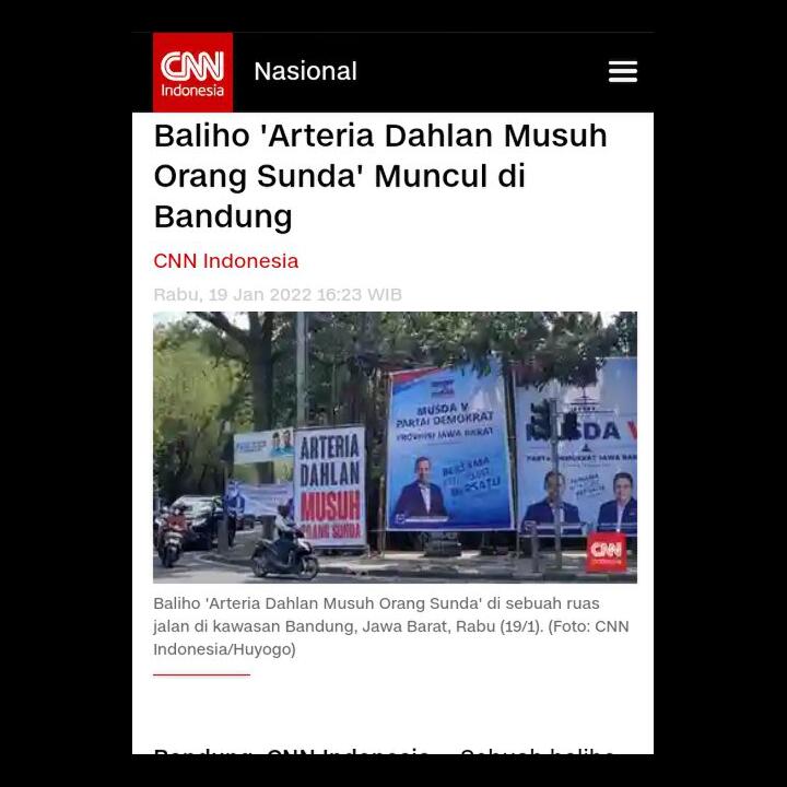 Baliho 'Arteria Dahlan Musuh Orang Sunda' Muncul di Bandung