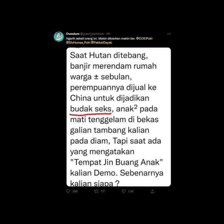 Singgung Wanita Kalimantan Dijual ke China Jadi Budak Seks,Nicho Silalahi Disemprot..